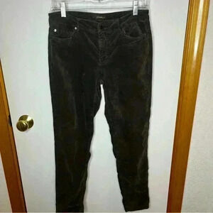 J. McLaughlin Faux Suede Pants Women 6 Brown Stretch Straight Skinny Casual Work